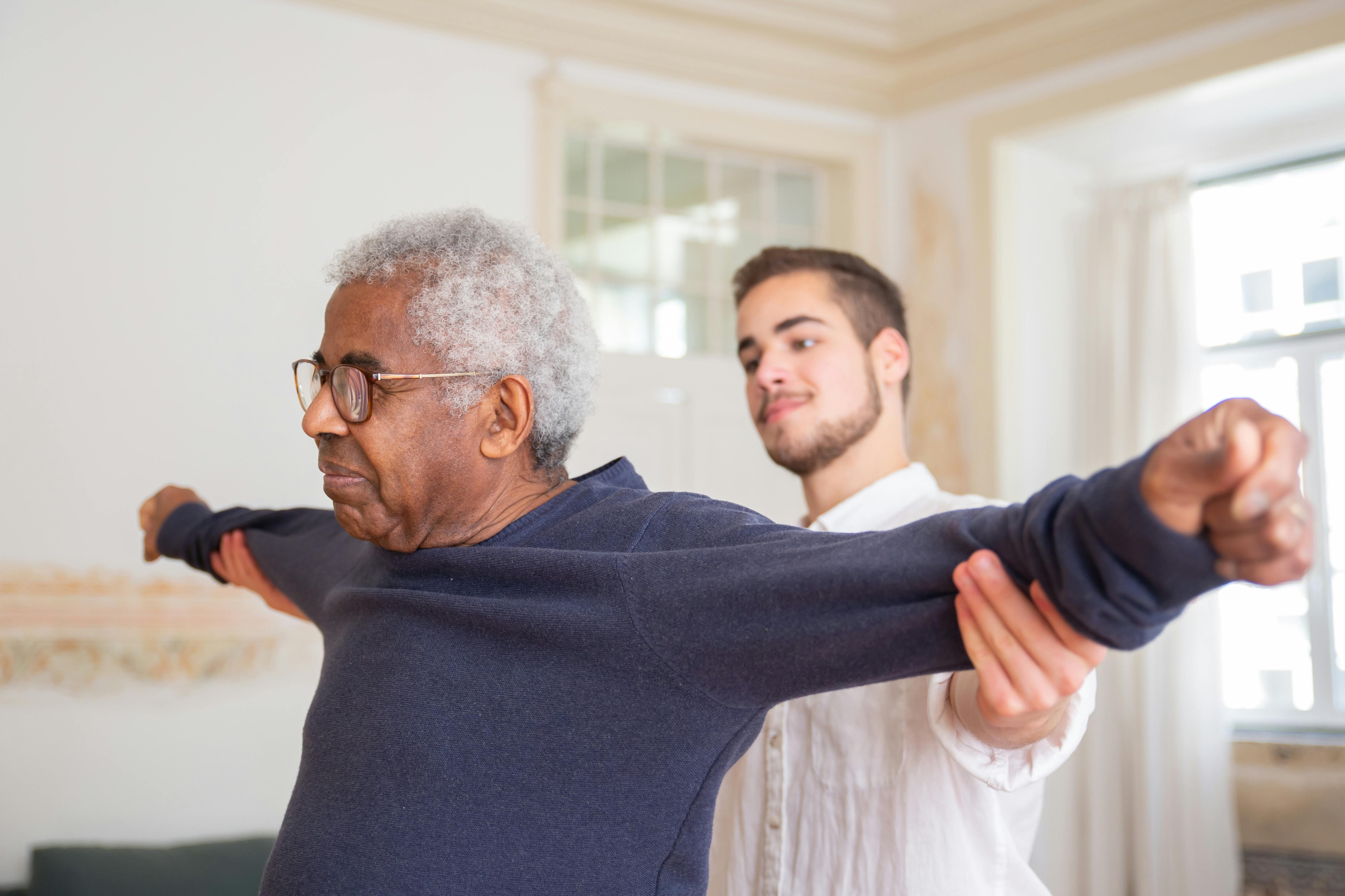 Resident in physical therapy session at The Waters of Huntington
